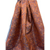 TELA BROCHADO NARANJA-AZUL