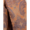 TELA BROCHADO NARANJA-AZUL