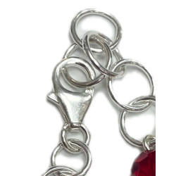 COLLAR O RECORCILLA PLATA GRANATE