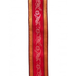 cinta de seda rojo-plata
