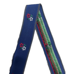 CINTA AZUL FLOR NARANJA-VERDE