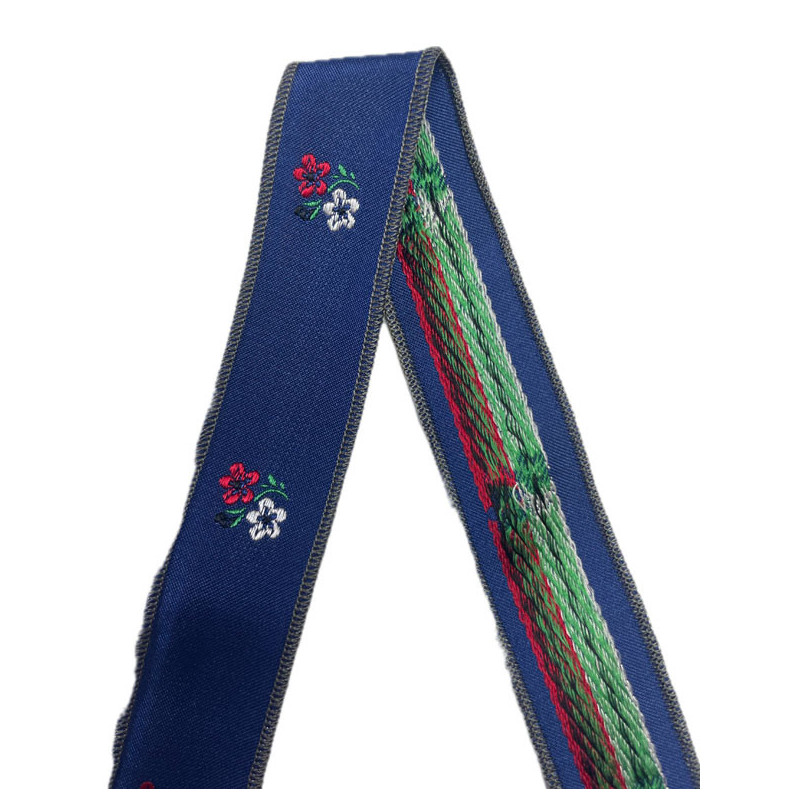 CINTA AZUL FLOR NARANJA-VERDE