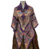 mantón estampado pajaritos morado