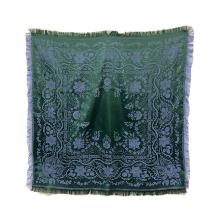 PAÑUELO SEDA VERDE BOTELLA-AZUL