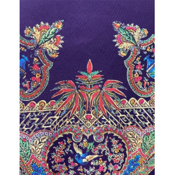 mantón estampado pajaritos morado