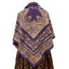 mantón estampado pajaritos morado