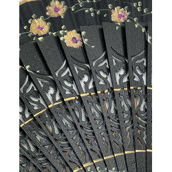 ABANICO NEGRO FLORES