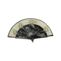 ABANICO NEGRO-BLANCO FLORES