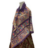 mantón estampado pajaritos morado