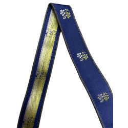 CINTA AZULONA FLORES BLANCA-AMARILLA