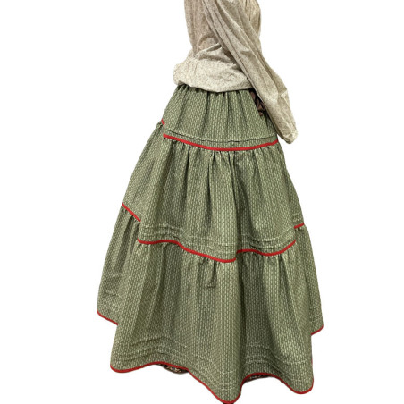 ENAGUA RAYAS VERDES-BLANCAS