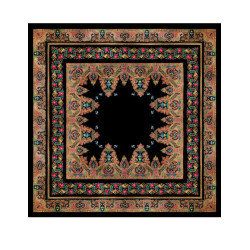 mantón estampado pajaritos negro