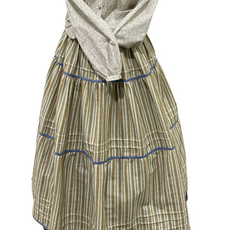 ENAGUA RAYAS MOSTAZAS- AZUL PLOMO