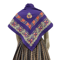 PAÑUELO MORADO ROSAS