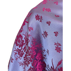 MANTÓN DE SEDA AZUL PLOMO-FUCSIA