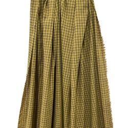 TELA CUADROS MOSTAZA Y AZUL MARINO