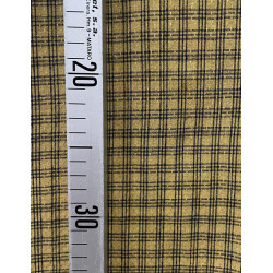 TELA CUADROS MOSTAZA Y AZUL MARINO