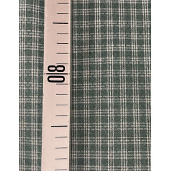 TELA CUADROS VERDE BOTELLA Y BLANCO