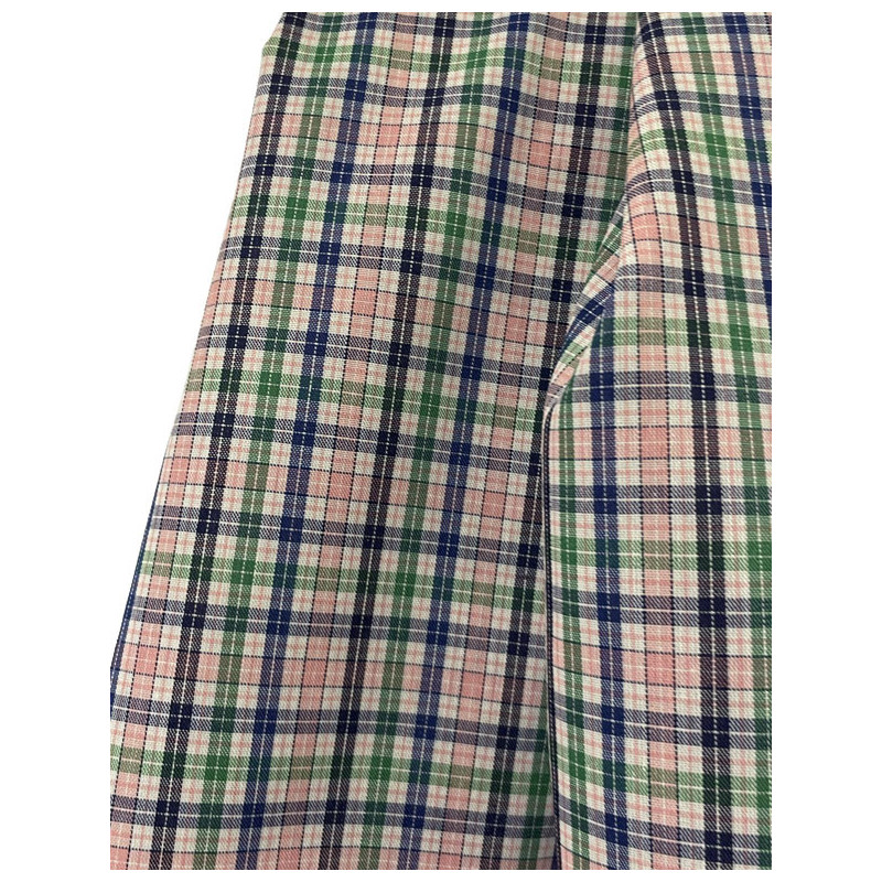 TELA CUADROS AZULONES Y ROSA