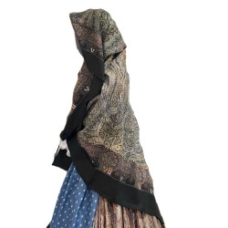 MANTÓN 8 PUNTAS ESTAMPADO NEGRO