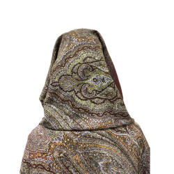 MANTÓN 8 PUNTAS ESTAMPADO GRANATE