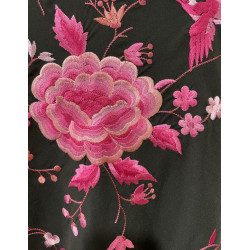 MANTÓN MANILA NEGRO-FUCSIA