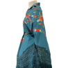 MANTÓN MANILA AZUL VERDOSA CORALES