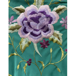 MANTÓN MANILA VERDE AGUA LILAS