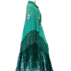 MANTÓN MANILA VERDE AGUA LILAS