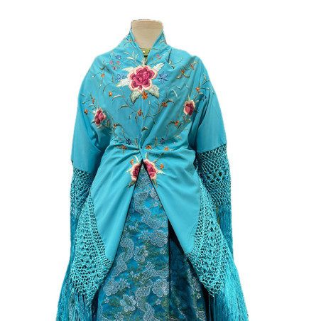 MANTÓN MANILA TURQUESA COLORES