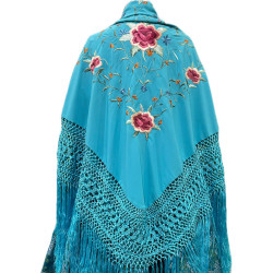 MANTÓN MANILA TURQUESA COLORES