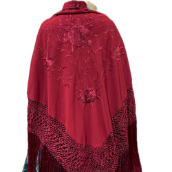MANTÓN MANILA GRANATE AL TONO