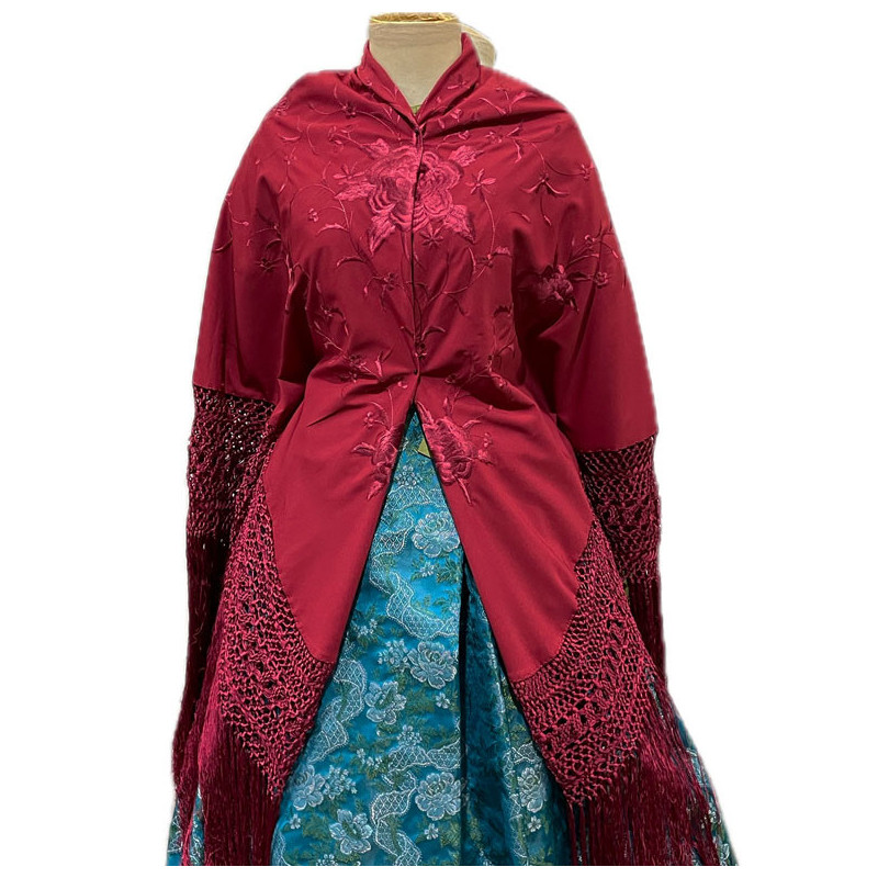 MANTÓN MANILA GRANATE AL TONO