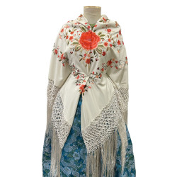 MANTÓN DE MANILA BEIGE- CALDEROS