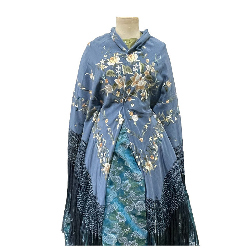 MANTÓN MANILA AZUL PLOMO COLORES