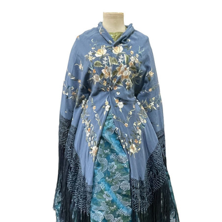MANTÓN MANILA AZUL PLOMO COLORES
