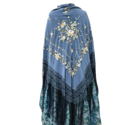 MANTÓN MANILA AZUL PLOMO COLORES