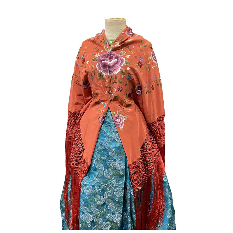 MANTÓN MANILA AZUL PLOMO COLORES