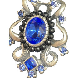 PENDIENTE PLATA -CRISTAL AZUL