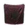 PAÑUELO DE SEDA NEGRO FUCSIA-ROJO