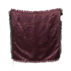PAÑUELO DE SEDA NEGRO FUCSIA-ROJO