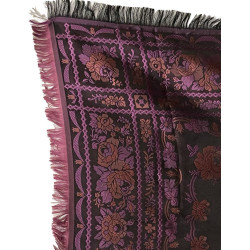 PAÑUELO DE SEDA NEGRO FUCSIA-ROJO