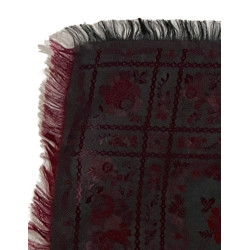 PAÑUELO DE SEDA NEGRO ROJO-GRANATE