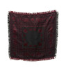 PAÑUELO DE SEDA NEGRO ROJO-GRANATE