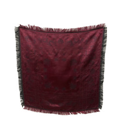 PAÑUELO DE SEDA NEGRO ROJO-GRANATE