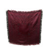 PAÑUELO DE SEDA NEGRO ROJO-GRANATE