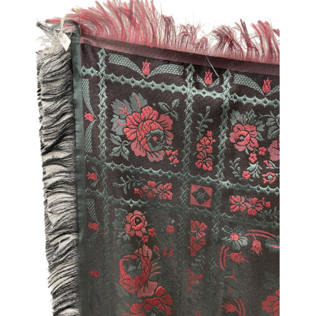 PAÑUELO DE SEDA NEGRO FUCSIA-AZUL