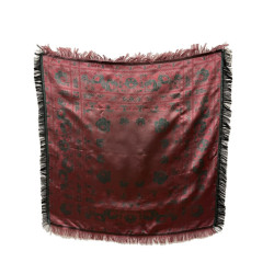 PAÑUELO DE SEDA NEGRO FUCSIA-AZUL