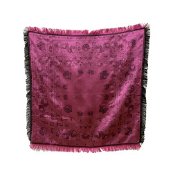 PAÑUELO DE SEDA NEGRO FUCSIA-FUCSIA