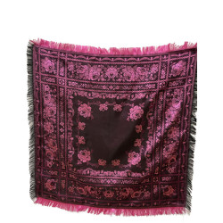 PAÑUELO DE SEDA NEGRO FUCSIA-FUCSIA